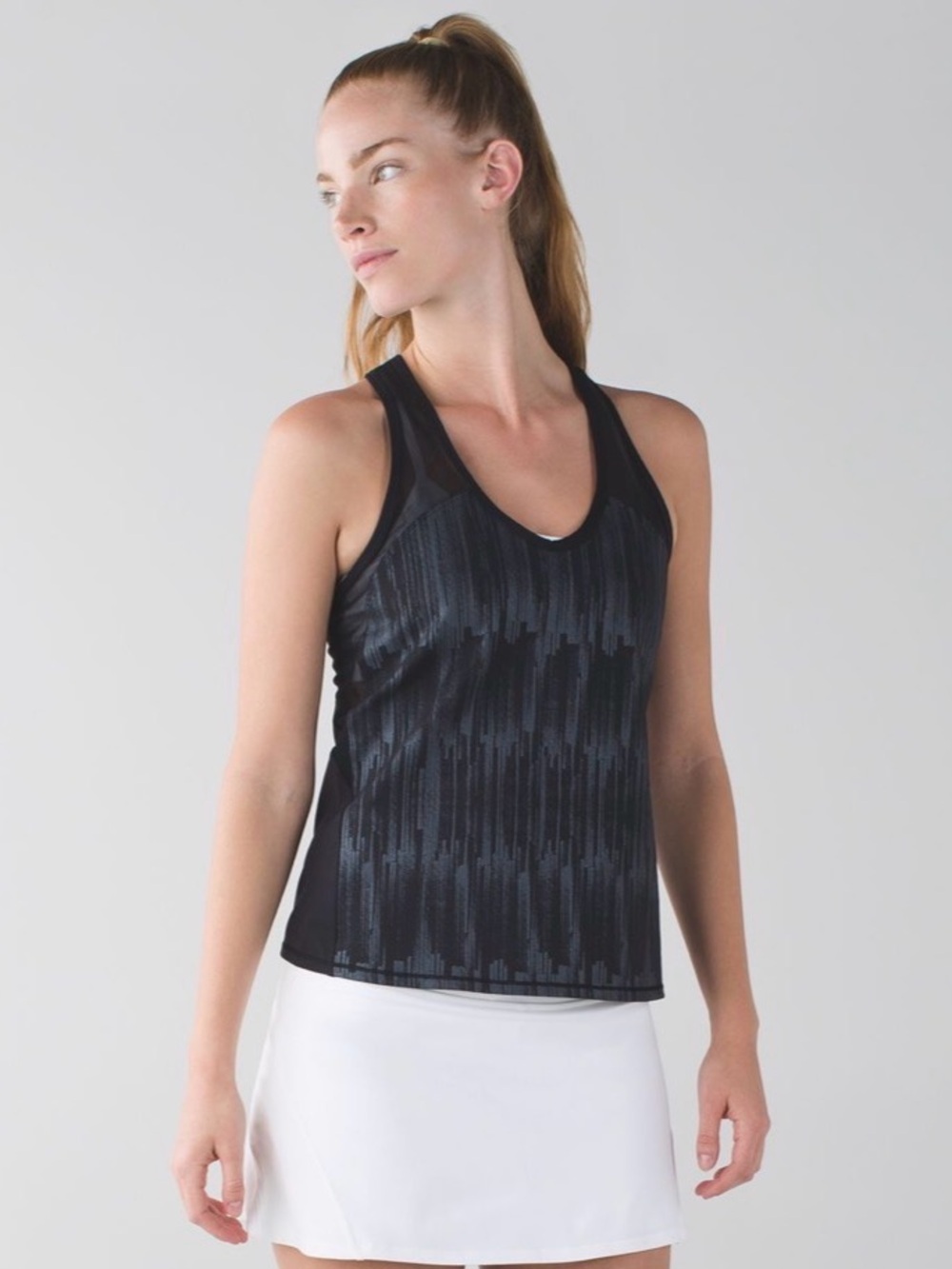 Lululemon Ace Tank Black / Scratch Match Black Multi 8 W1L33S Mesh, Lullure